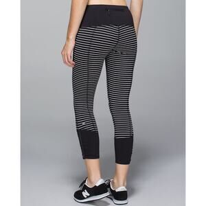 Lululemon Runday Crop Striped Leggings Sz 2